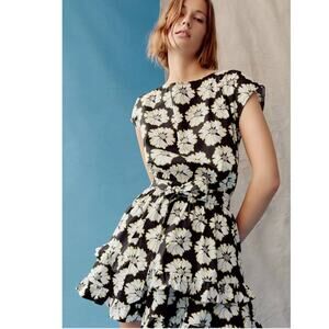 New Peter Som for Anthropologie Penelope Mini Floral Cotton Dress $168  MEDIUM